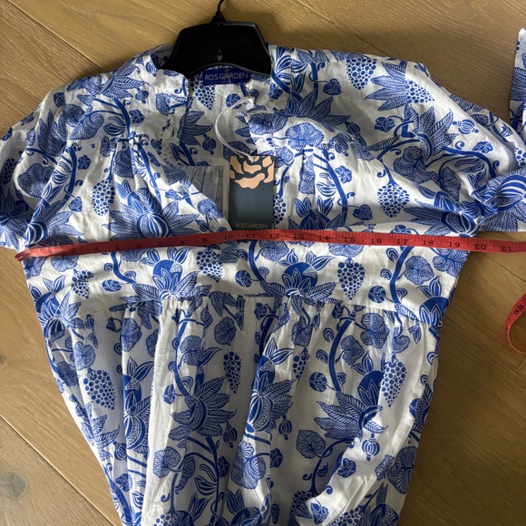 Tuckernuck Ro's Garden Bluefanny Rio Maxi Midi Dress Long Sleeve Boho blue white - Picture 12 of 16